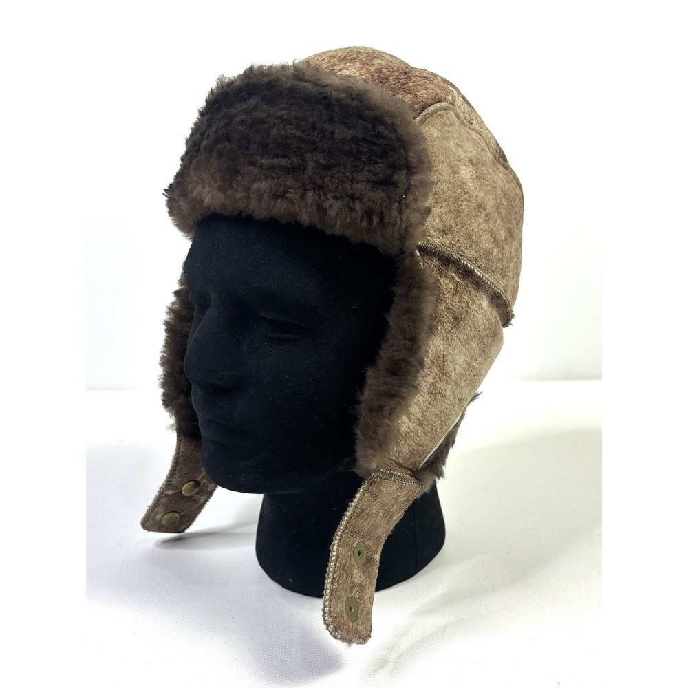 Bick Leather Trapper Hat Adult Small Vintage Made In Winchester N.H USA